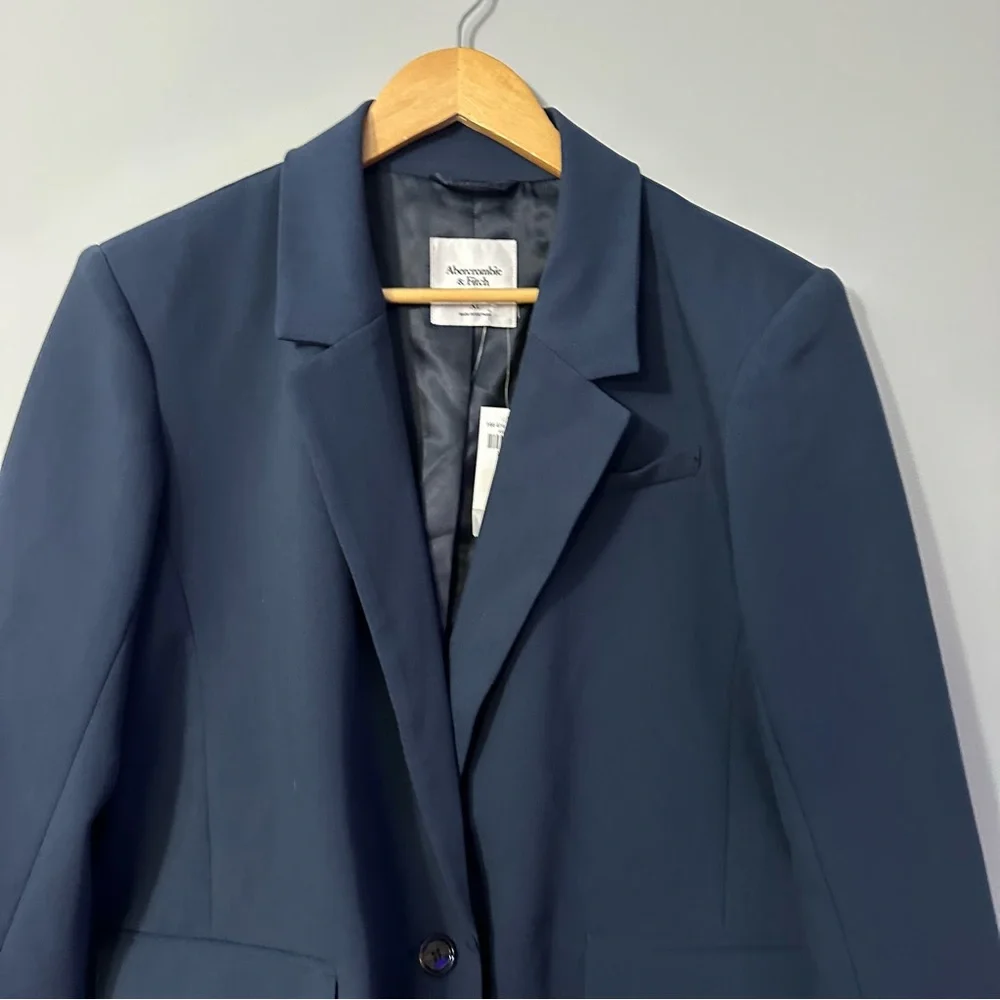 Abercrombie & Fitch Navy Blazer XL NWT Tailored Old Money Chic